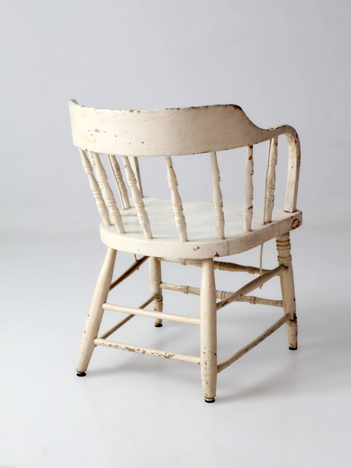 antique white painted Windsor captain's chair
