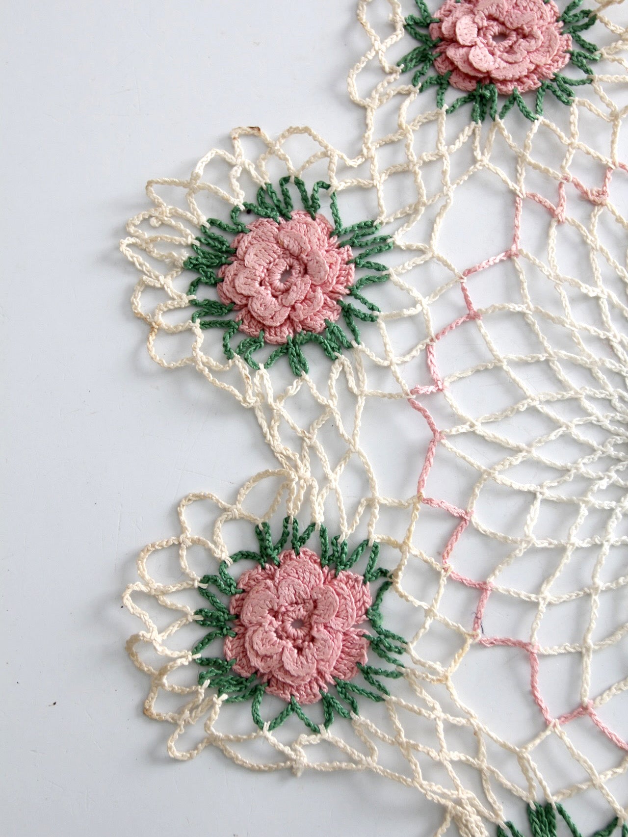vintage hand crocheted floral doily