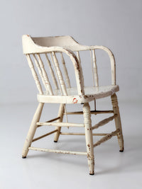 antique white painted Windsor captain's chair