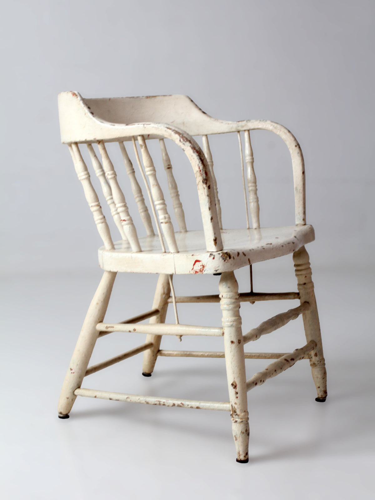 antique white painted Windsor captain's chair