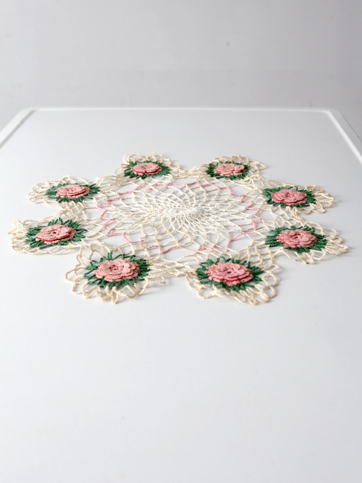 vintage hand crocheted floral doily