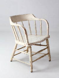 antique white painted Windsor captain's chair