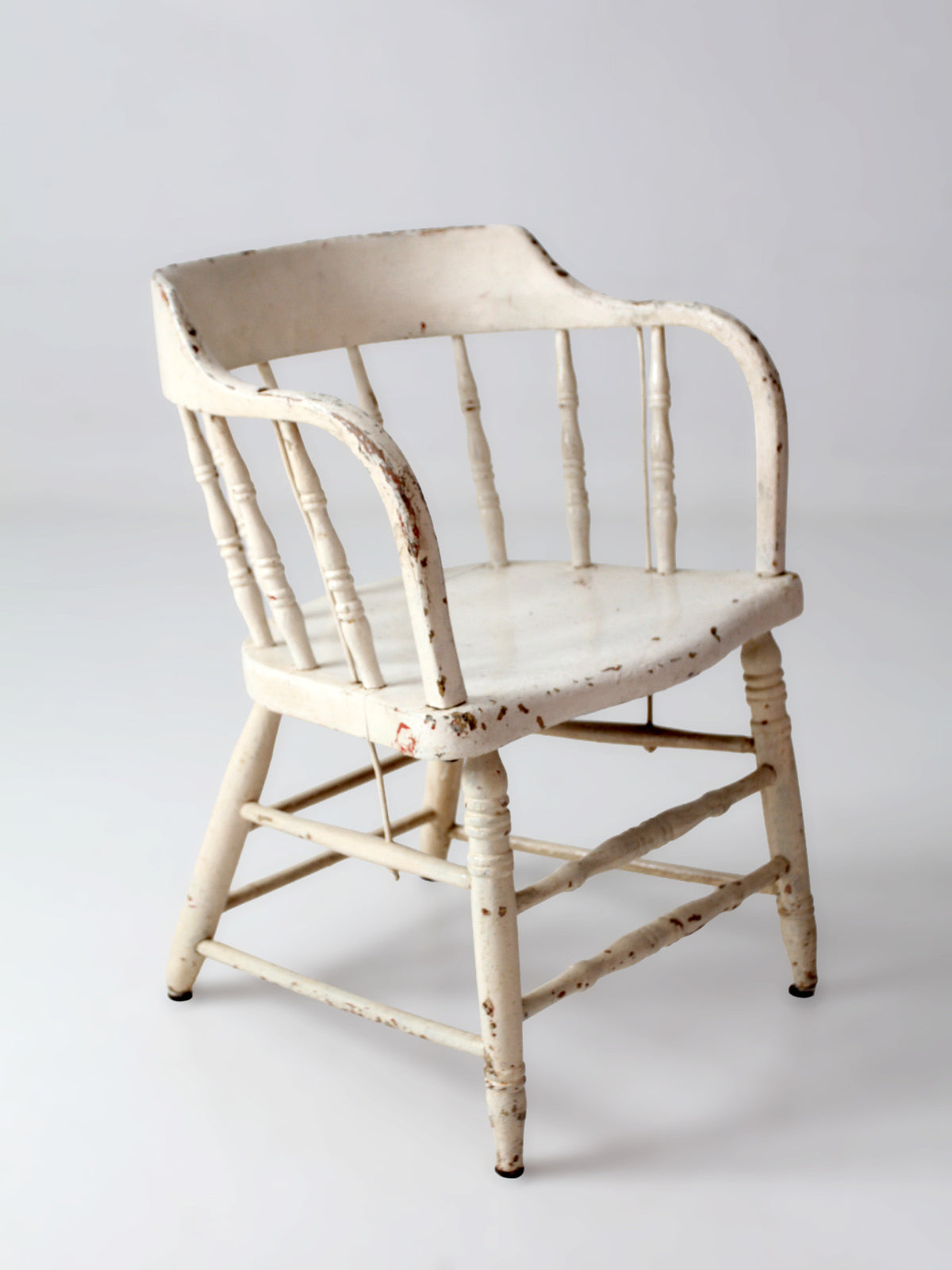 antique white painted Windsor captain's chair