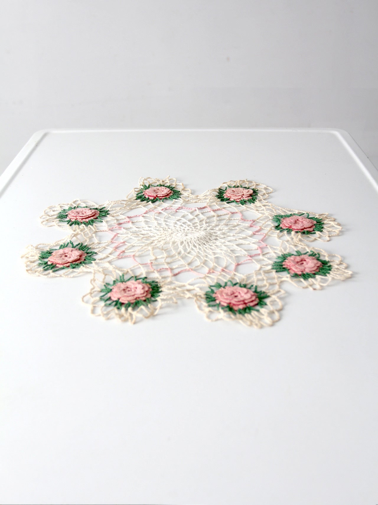 vintage hand crocheted floral doily