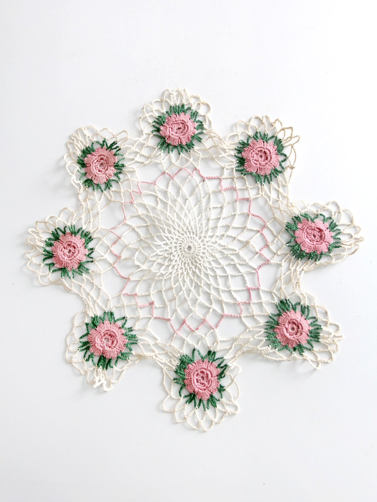vintage hand crocheted floral doily