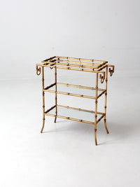 vintage gold bamboo side table