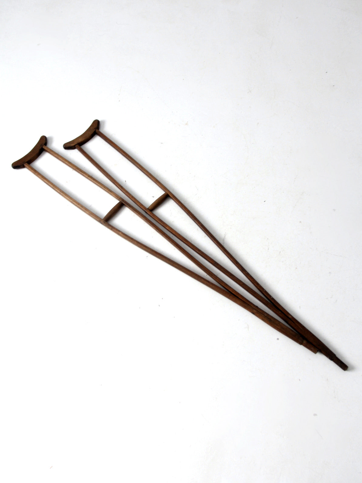 antique wood crutches