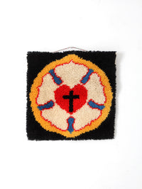 mid-century folk art Luther Rose wall hanging