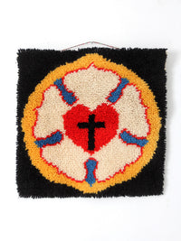 mid-century folk art Luther Rose wall hanging