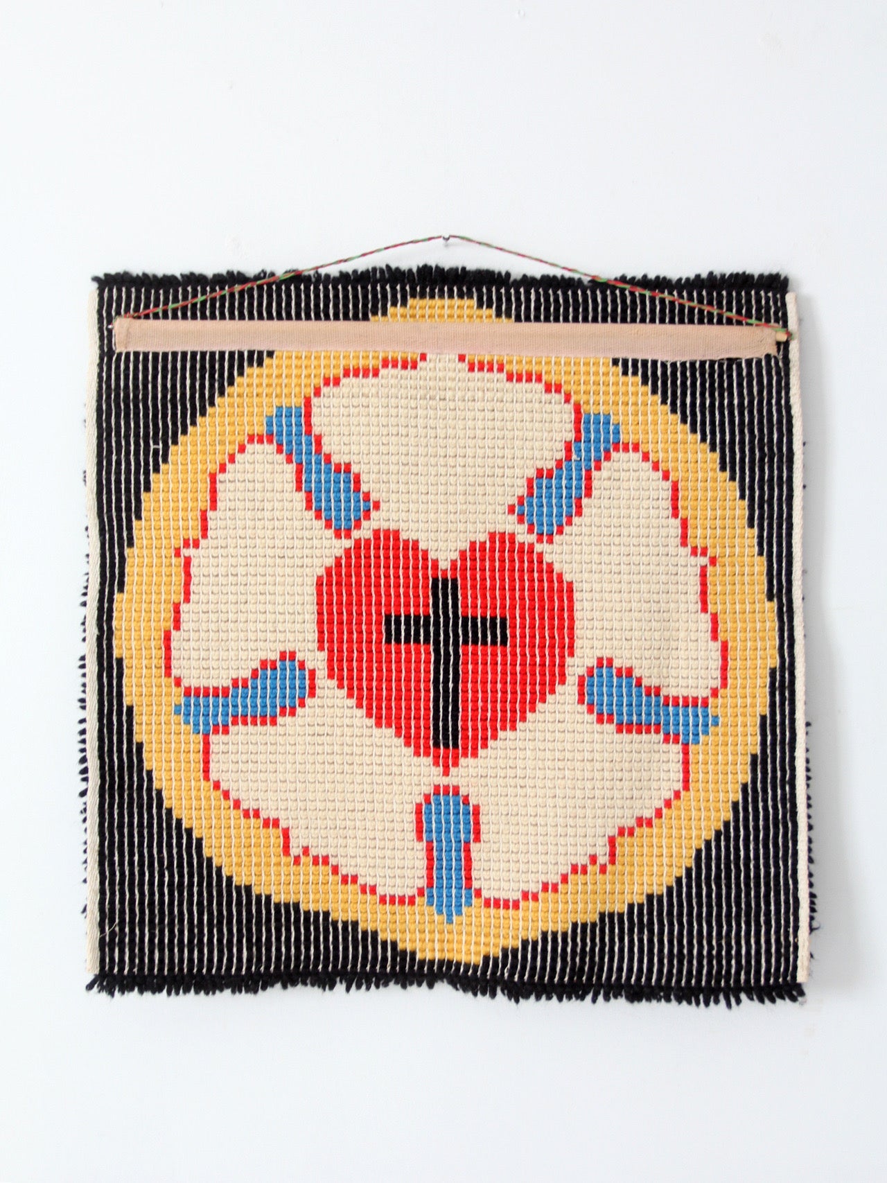 mid-century folk art Luther Rose wall hanging