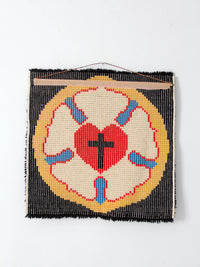 mid-century folk art Luther Rose wall hanging