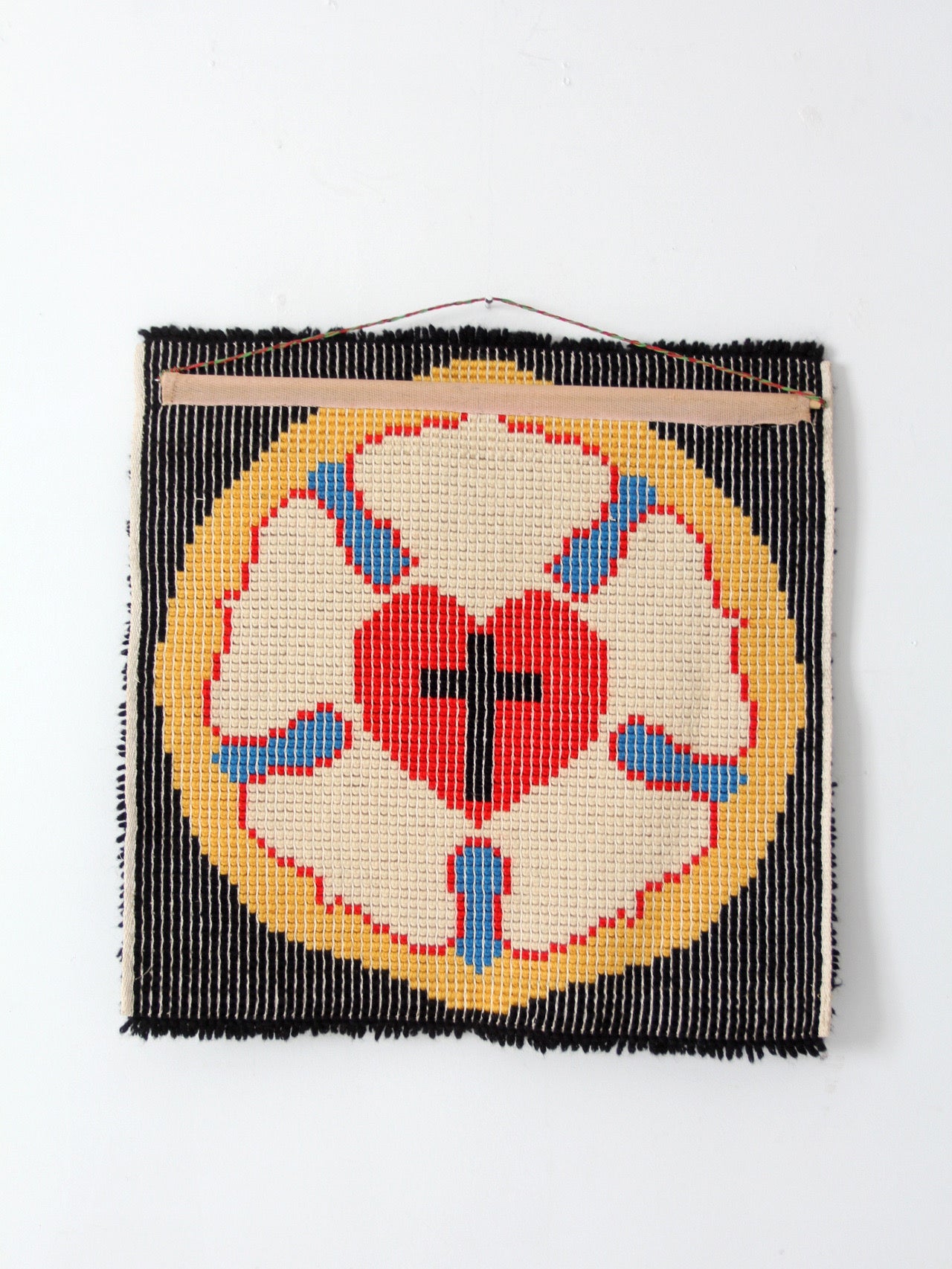 mid-century folk art Luther Rose wall hanging
