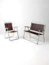 mid century folding outdoor chair and love seat set