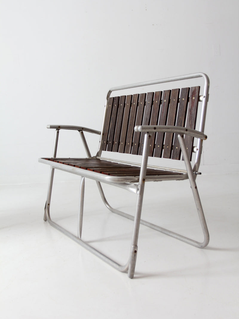 mid century folding outdoor chair and love seat set