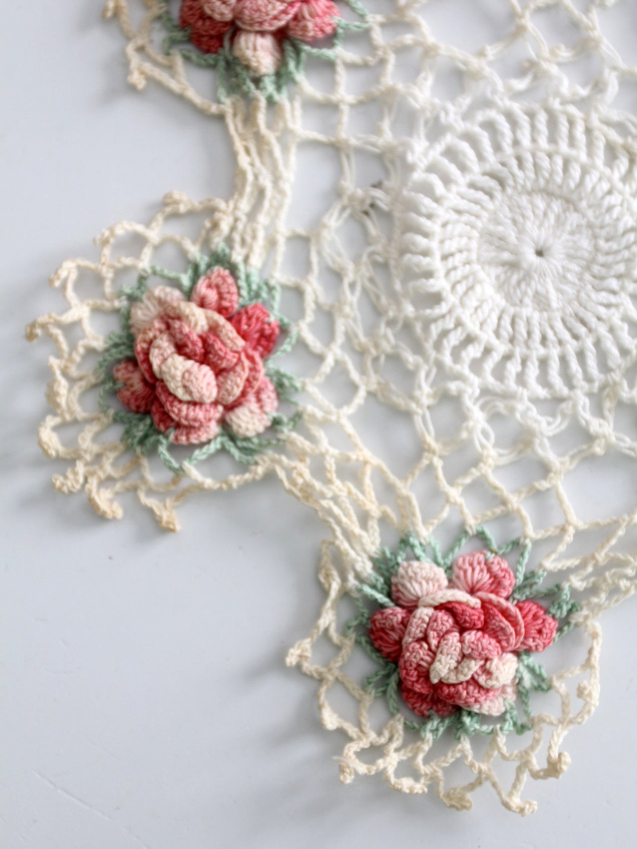 vintage crotchet floral doily