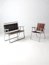 mid century folding outdoor chair and love seat set