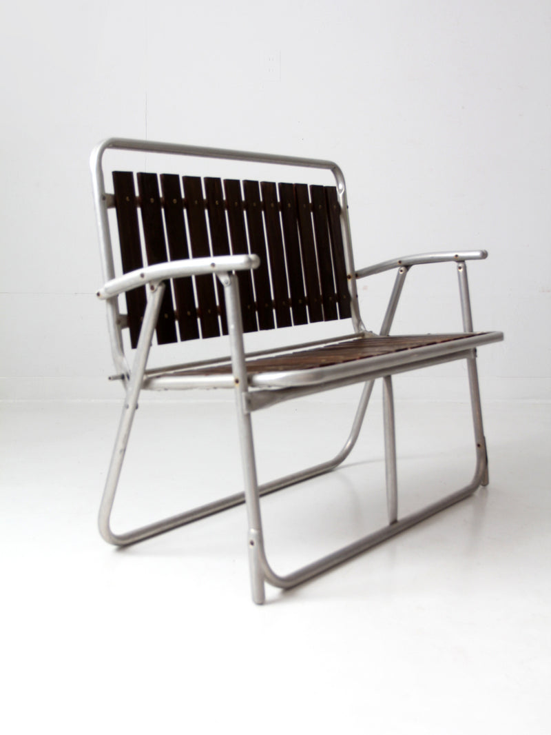 mid century folding outdoor chair and love seat set