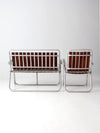 mid century folding outdoor chair and love seat set