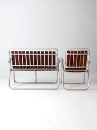 mid century folding outdoor chair and love seat set