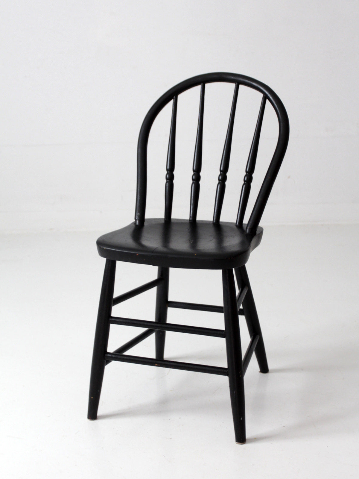 vintage black painted Windsor spindle back chair