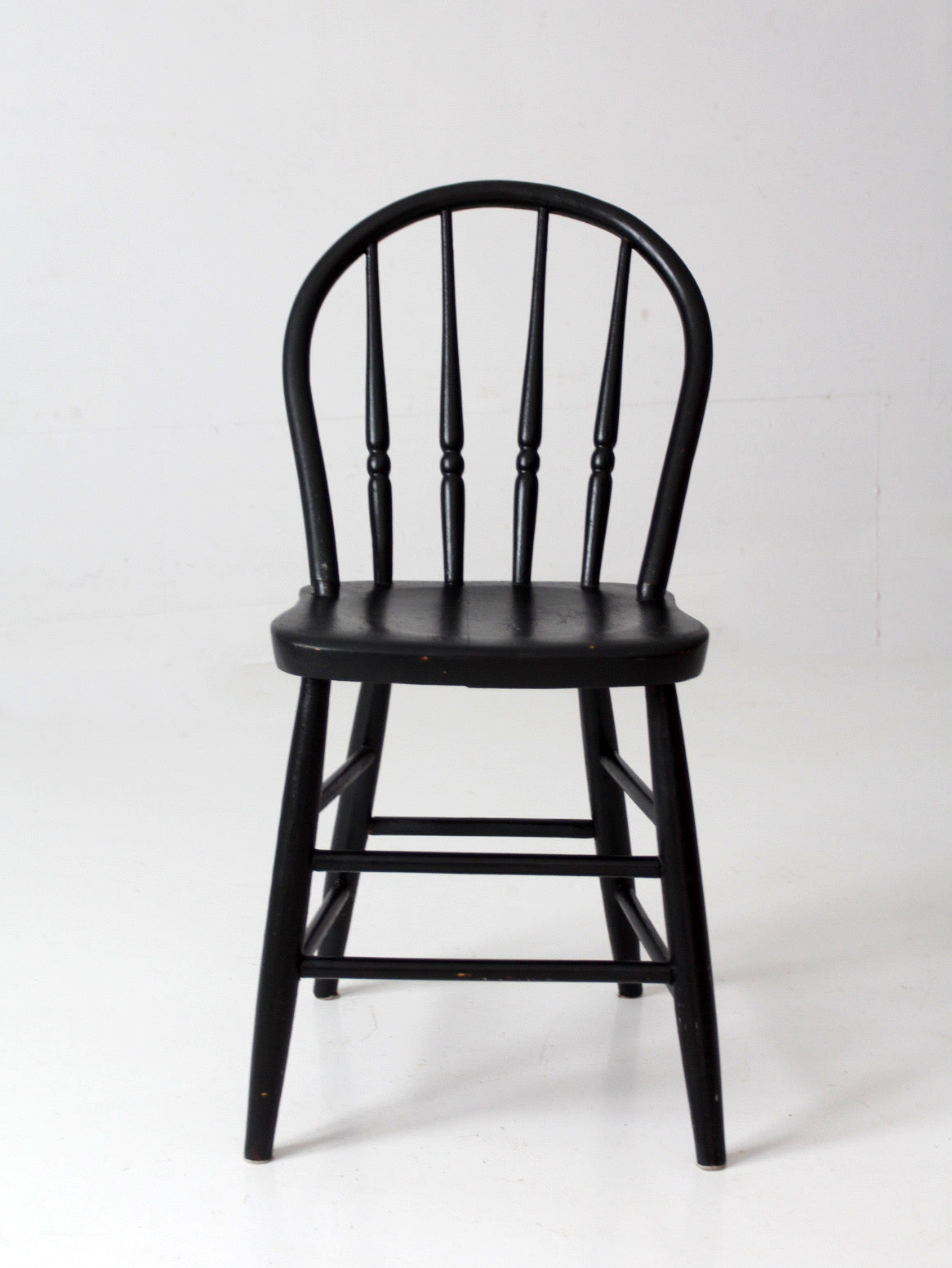 vintage black painted Windsor spindle back chair