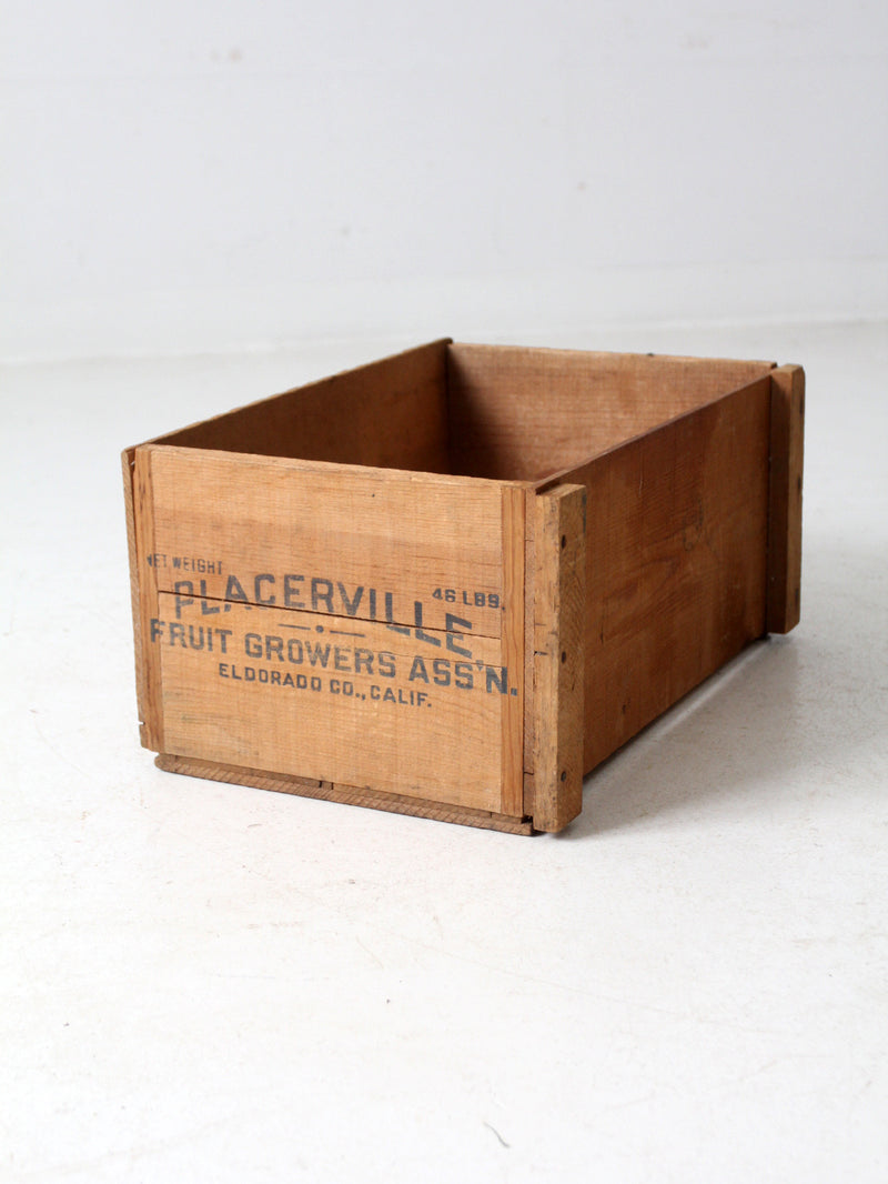 vintage Placerville Fruit crate