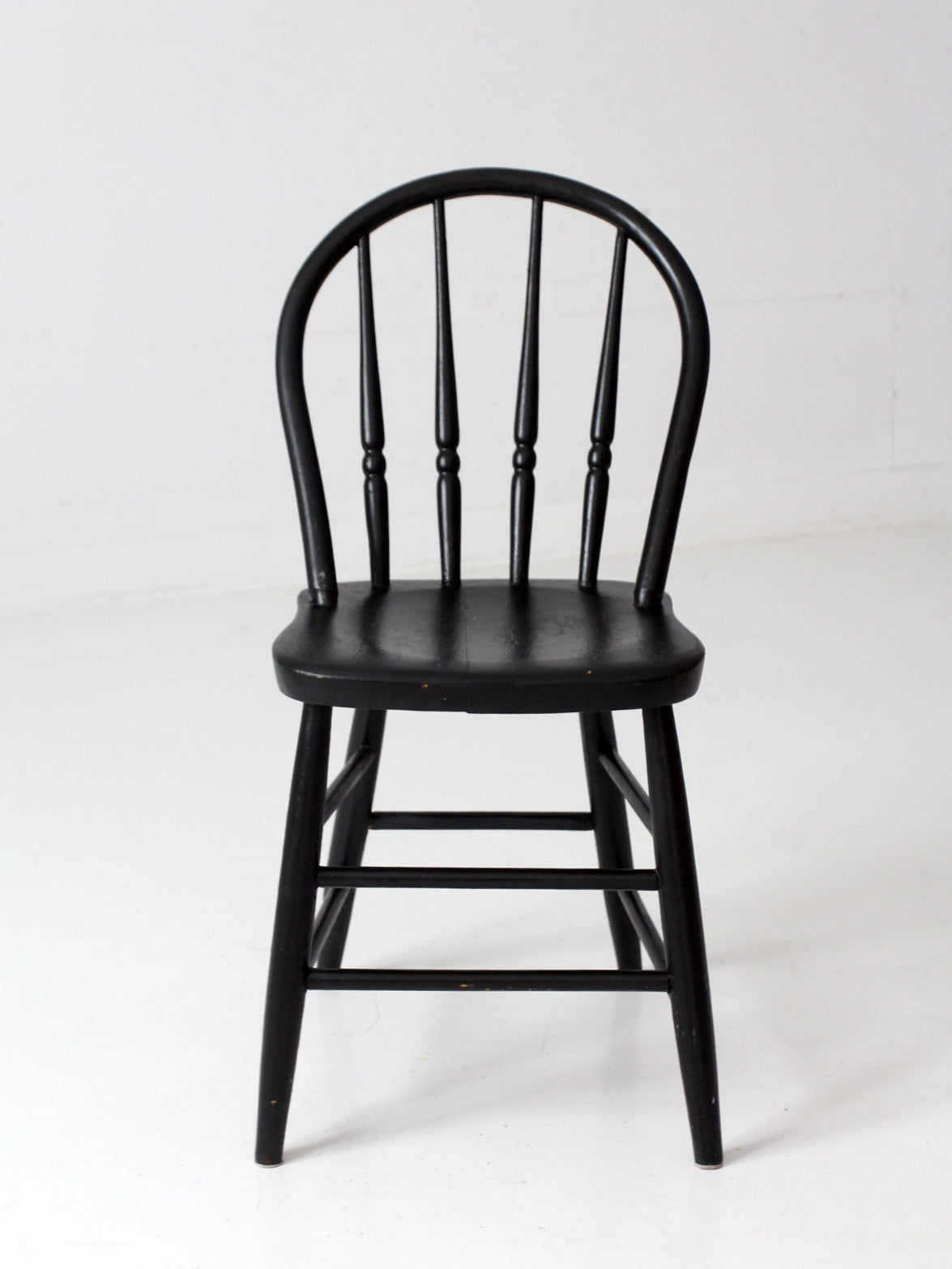 vintage black painted Windsor spindle back chair