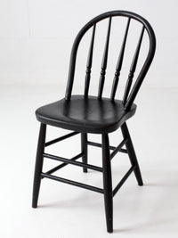 vintage black painted Windsor spindle back chair