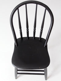 vintage black painted Windsor spindle back chair