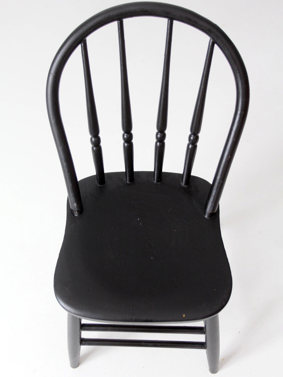 vintage black painted Windsor spindle back chair
