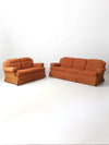 vintage orange tweed sofa & loveseat set