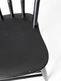 vintage black painted Windsor spindle back chair