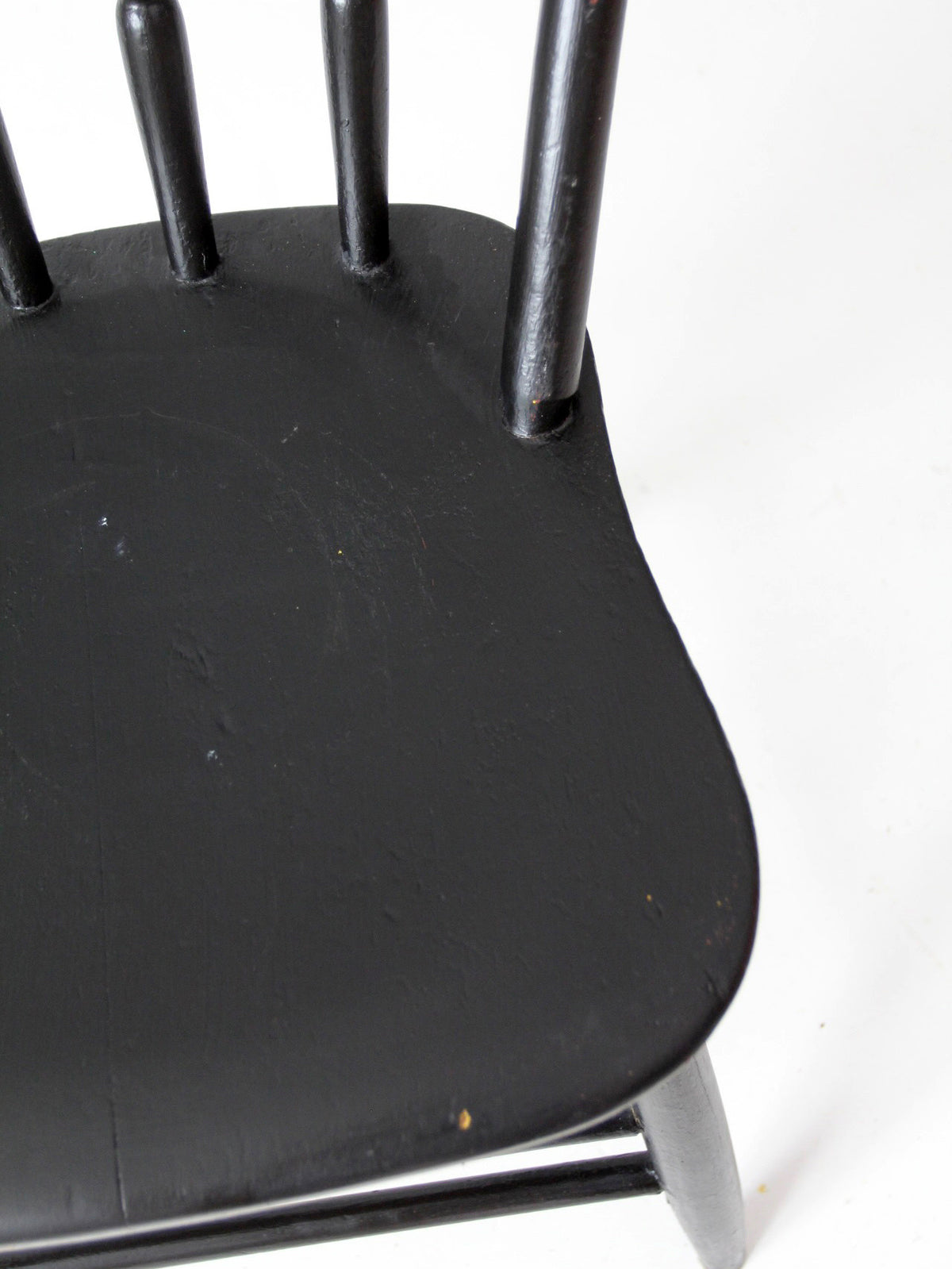 vintage black painted Windsor spindle back chair