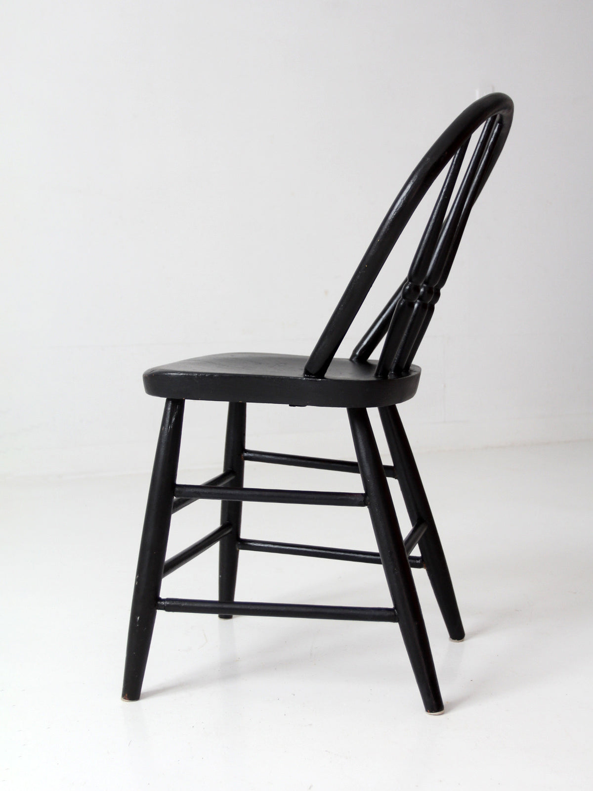 vintage black painted Windsor spindle back chair