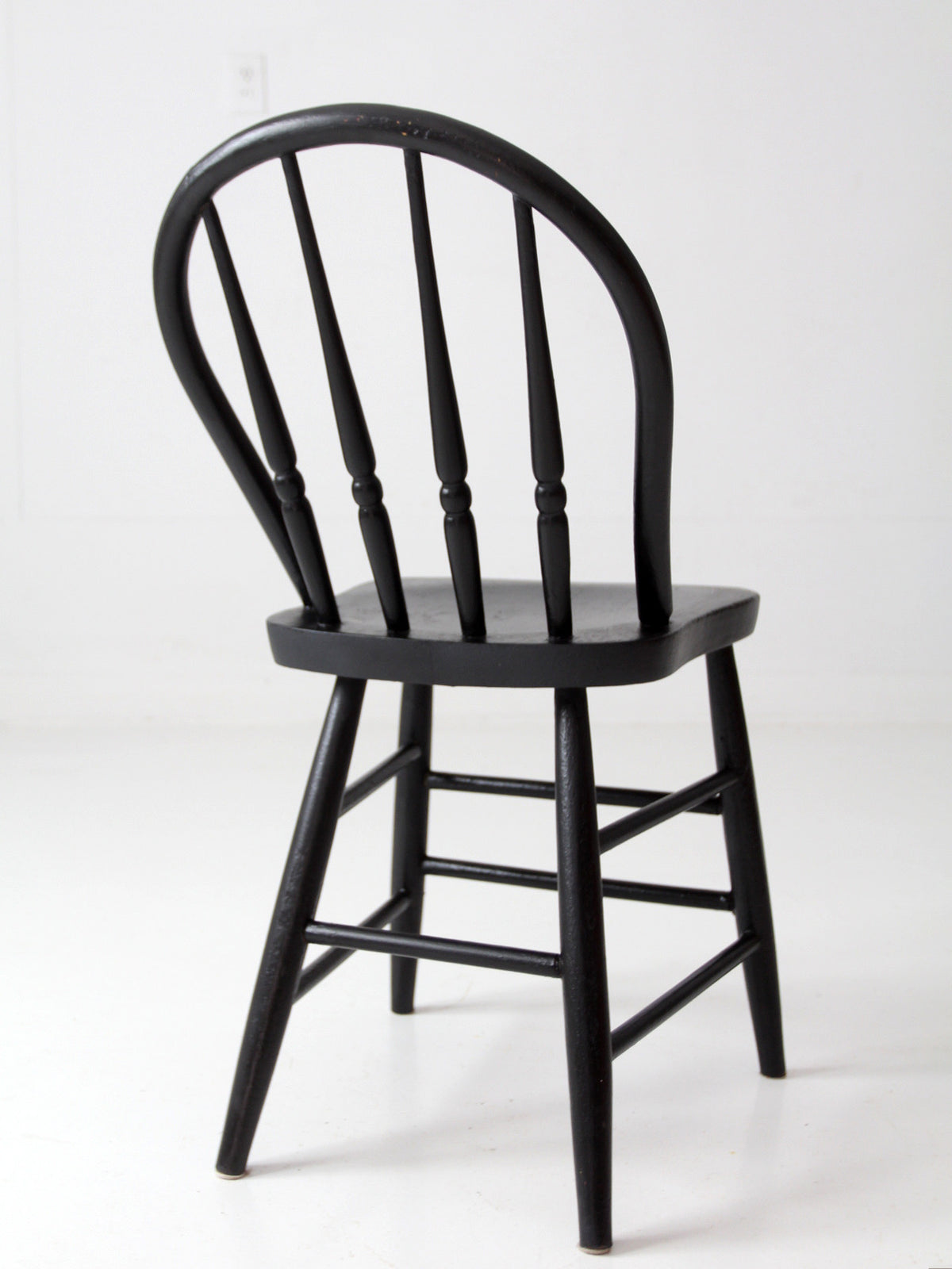 vintage black painted Windsor spindle back chair
