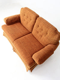 vintage orange tweed sofa & loveseat set