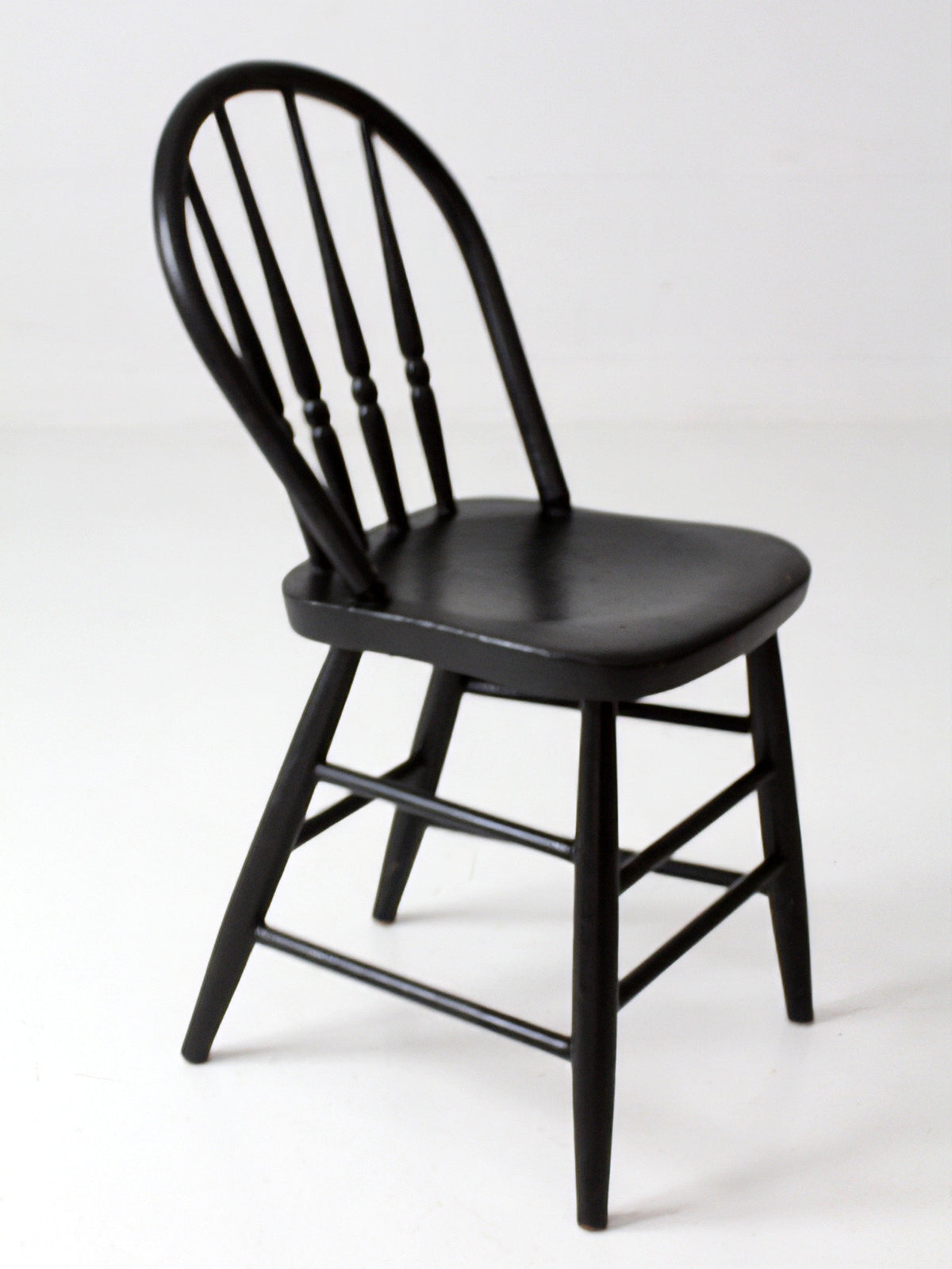 vintage black painted Windsor spindle back chair