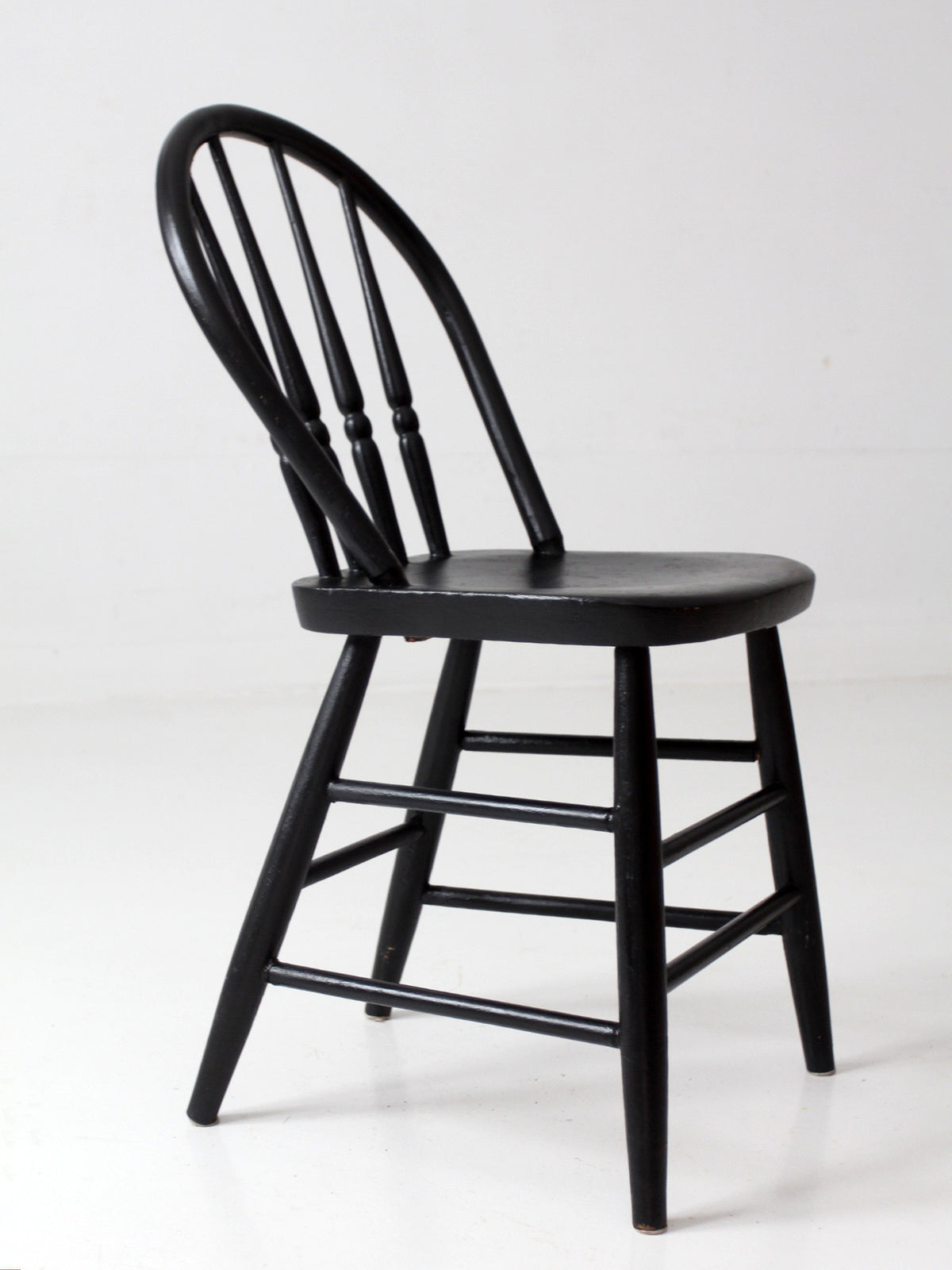 vintage black painted Windsor spindle back chair