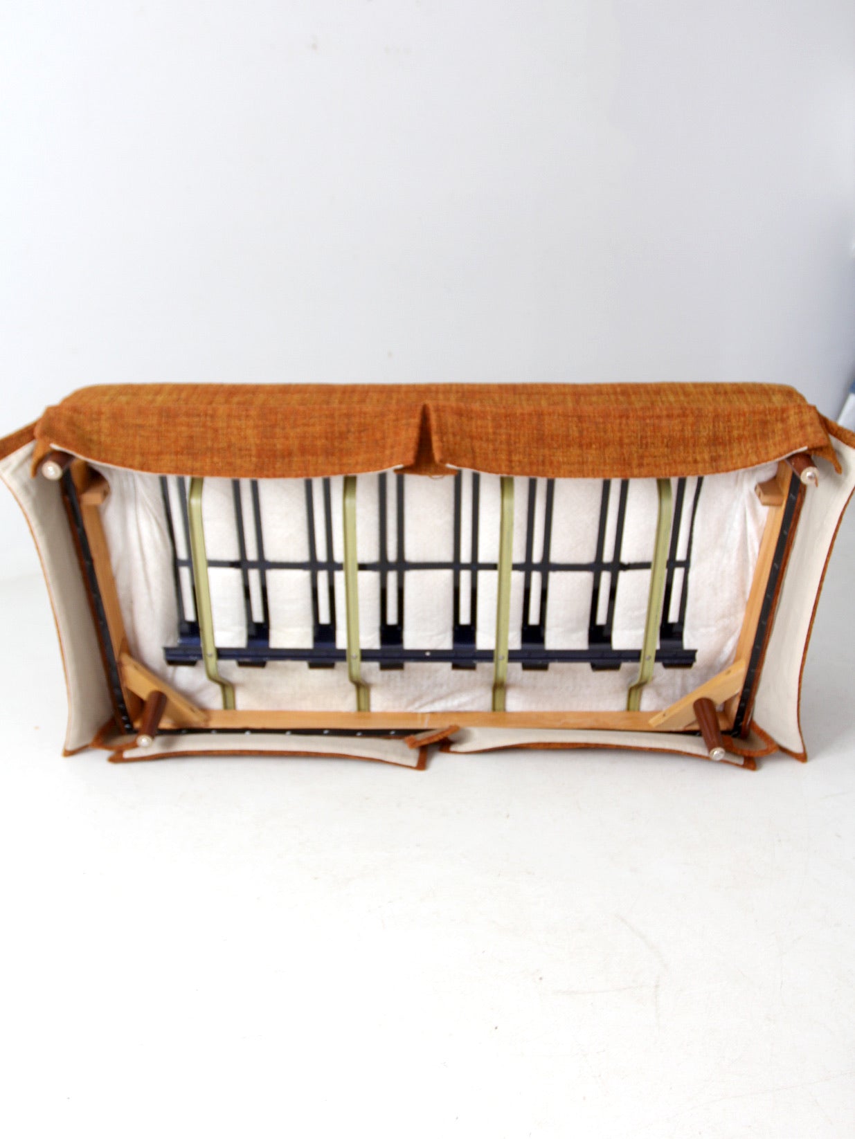 vintage orange tweed sofa & loveseat set