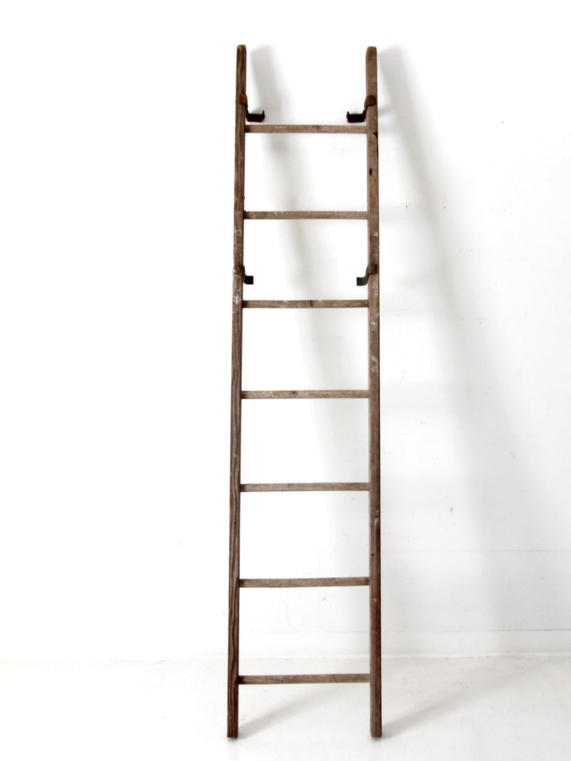 antique wood picking ladder