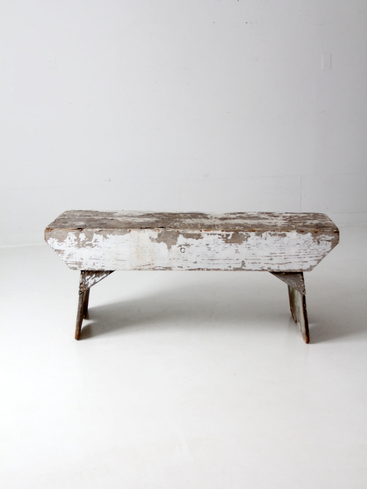 antique primitive farmhouse bench – 86 Vintage