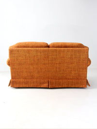 vintage orange tweed sofa & loveseat set