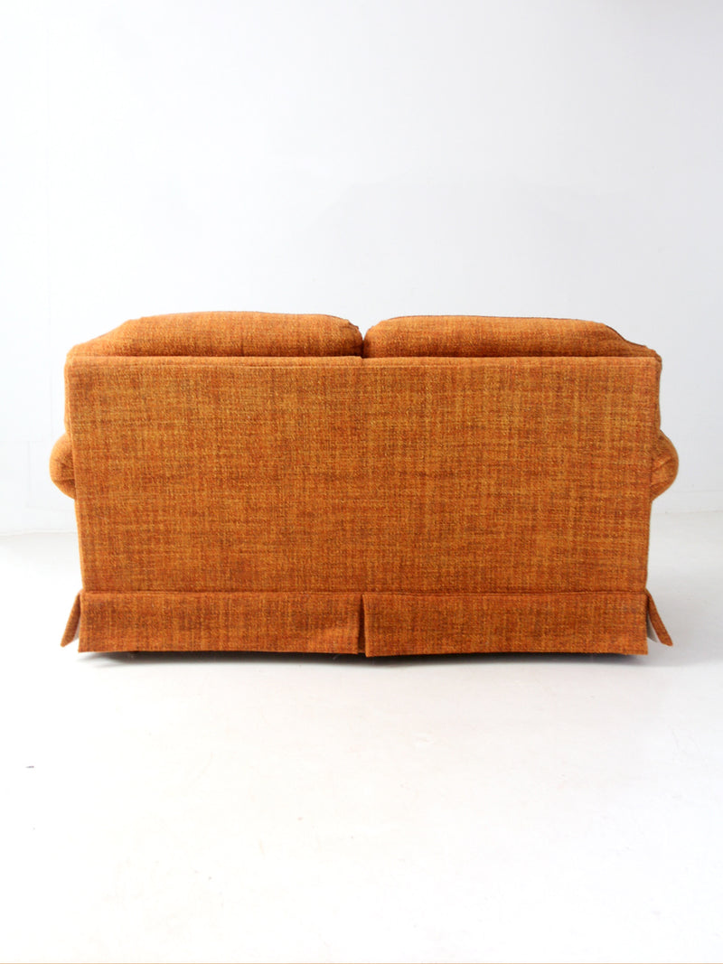 vintage orange tweed sofa & loveseat set