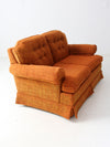 vintage orange tweed sofa & loveseat set