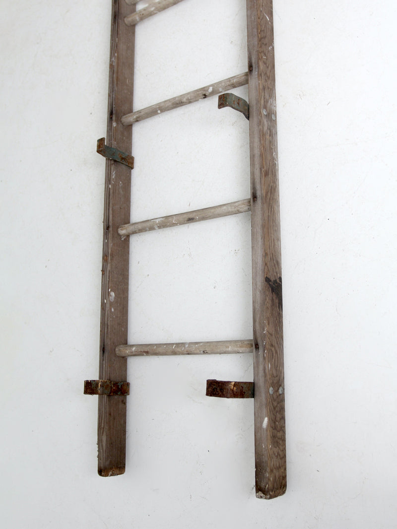 antique wood picking ladder