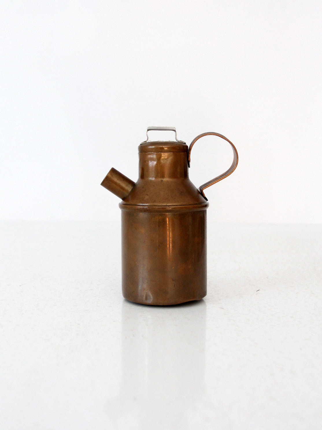 antique copper creamer with lid
