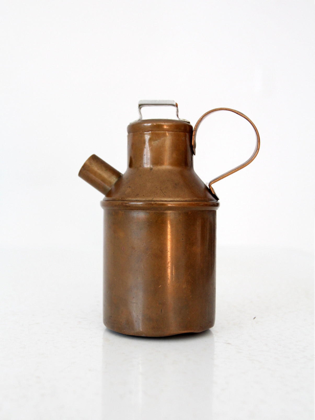 antique copper creamer with lid