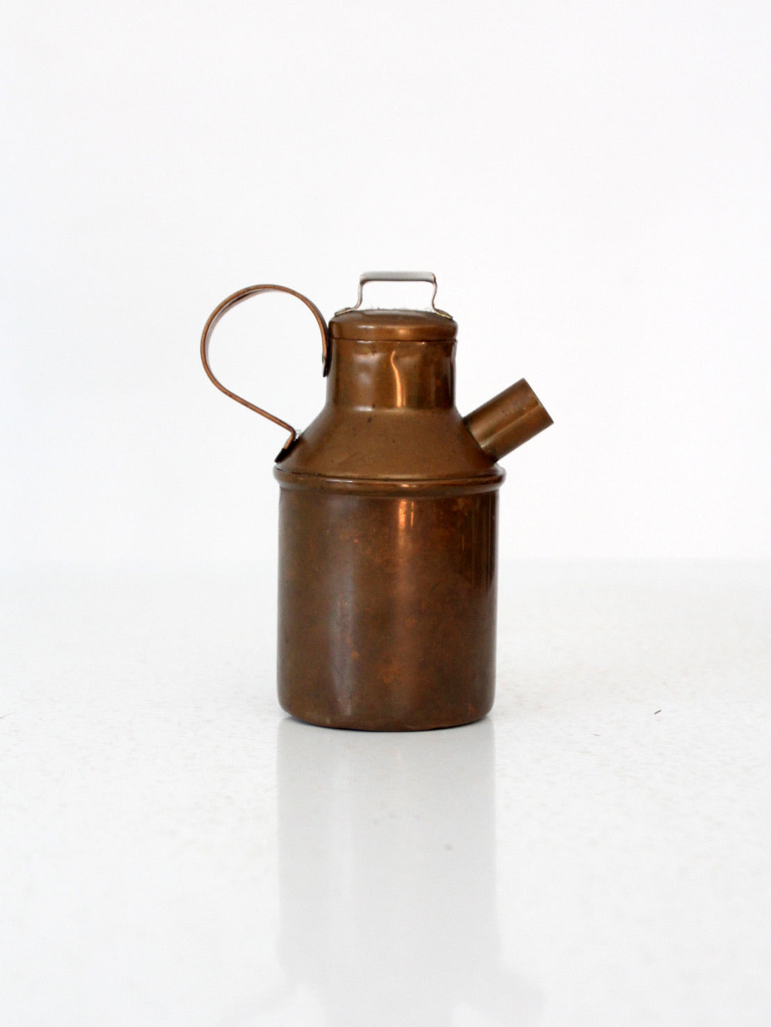 antique copper creamer with lid