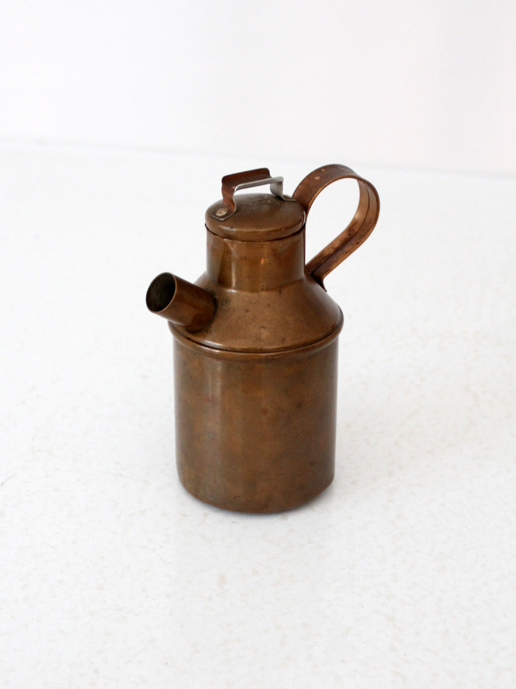 antique copper creamer with lid