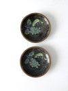 vintage Chinese cloisonne plates pair